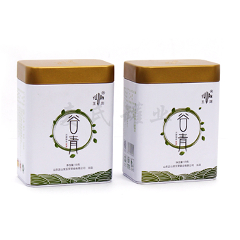 方形沂蒙綠茶鐵盒,茶葉鐵盒包裝,碧螺春包裝盒